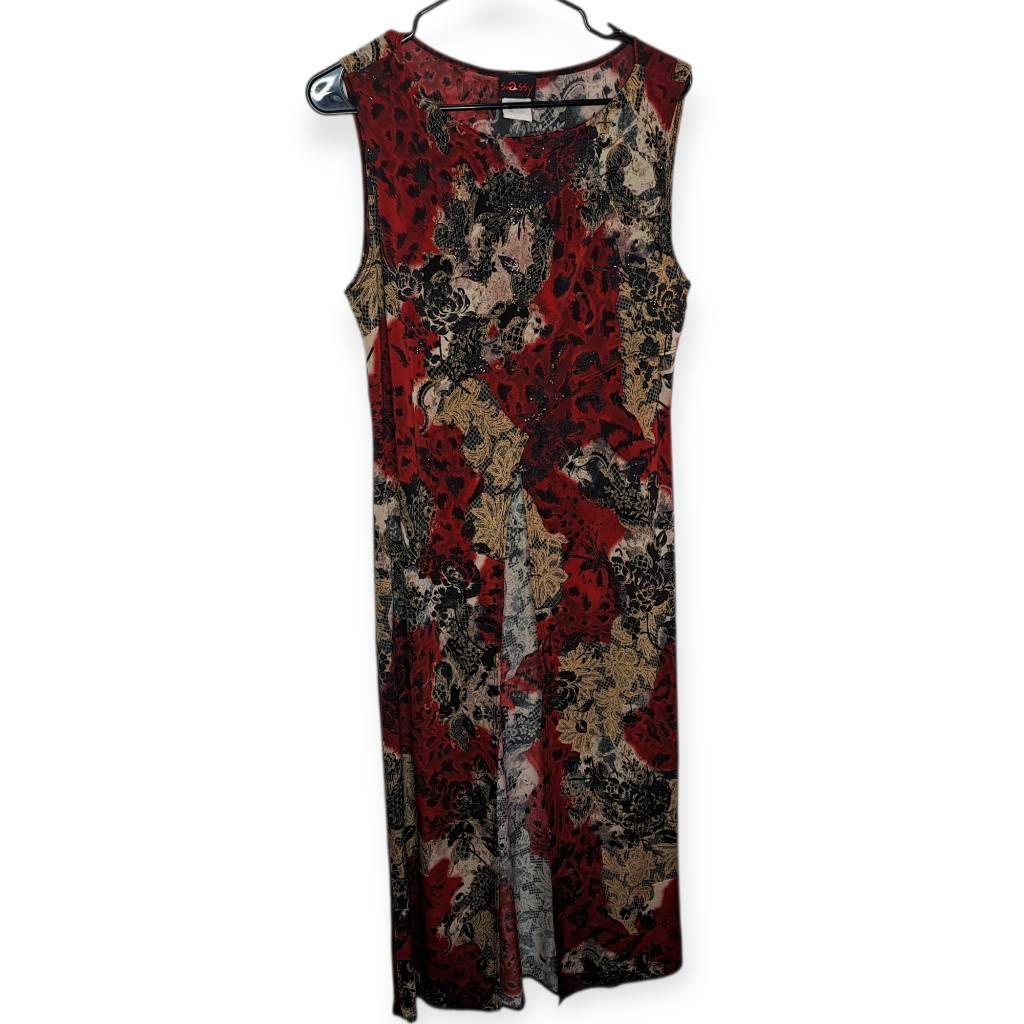 Sassy Apparel Vintage Y2k Sleeveless High Slit Long Going Out Top Size Large